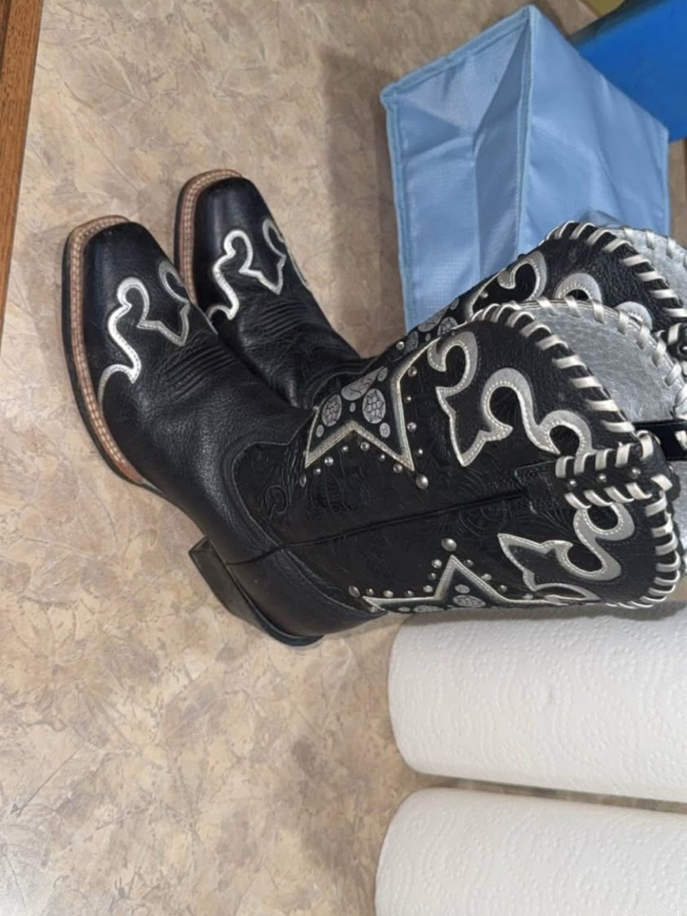 Ariat Black Leather Upper Boot Interior